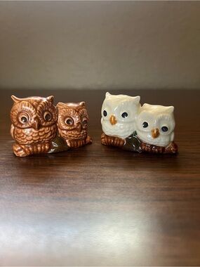 Vintage 1982 Ceramic Owl Salt and Pepper Shakers